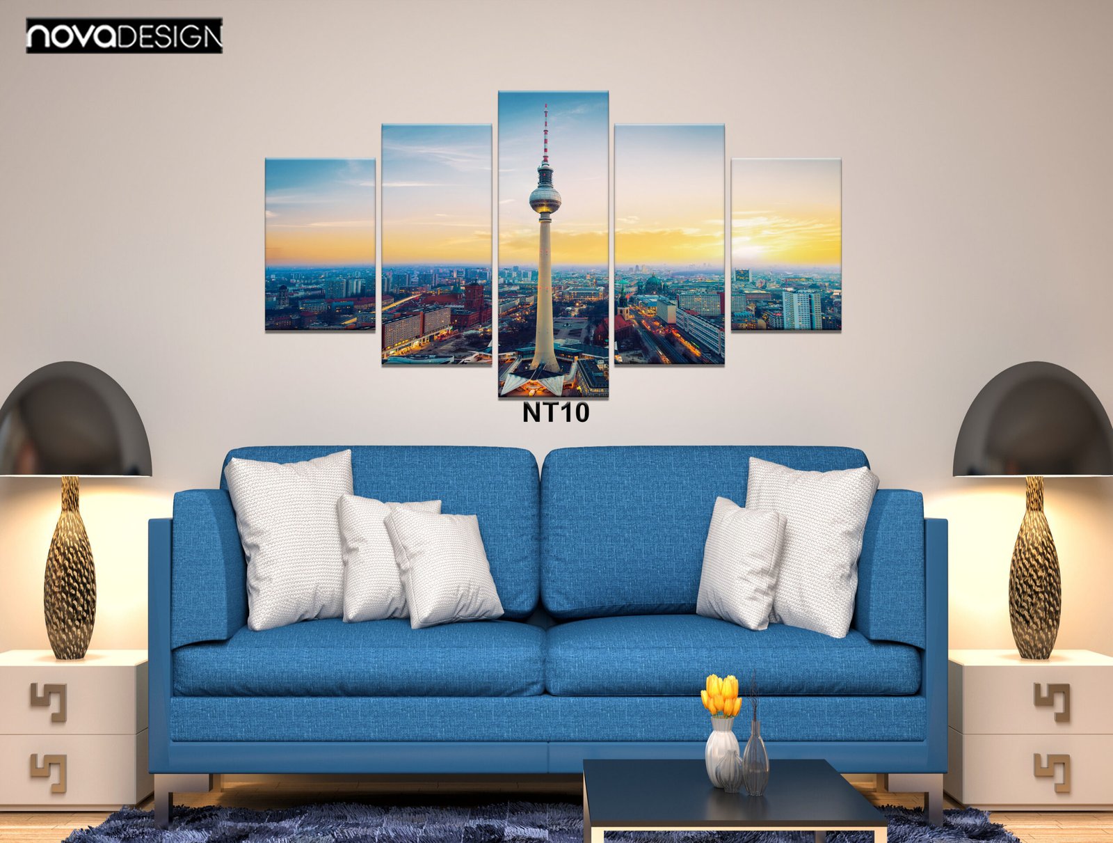 Tableau canvas Berlin TV Tower 5 pièces