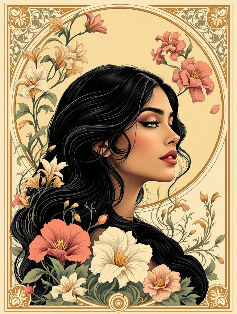 Effet Art Nouveau Floral
